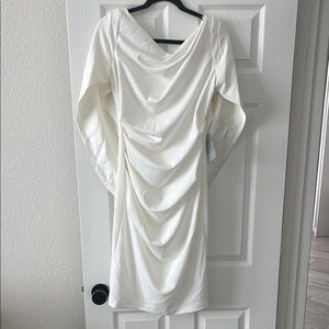 Betsey & Adam Drape Back Scuba Crepe Dress